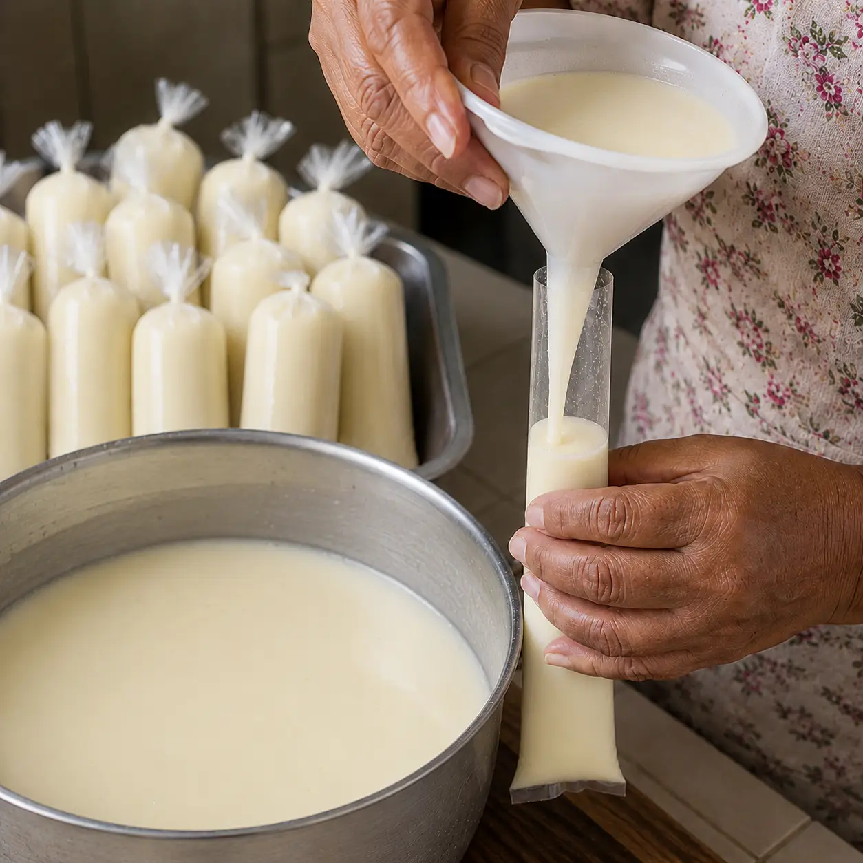 Preparación helado de batata